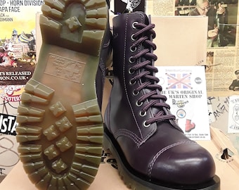 Dr Martens Purple Vintage, Size UK3-6, 10 Hole Stitched Cap