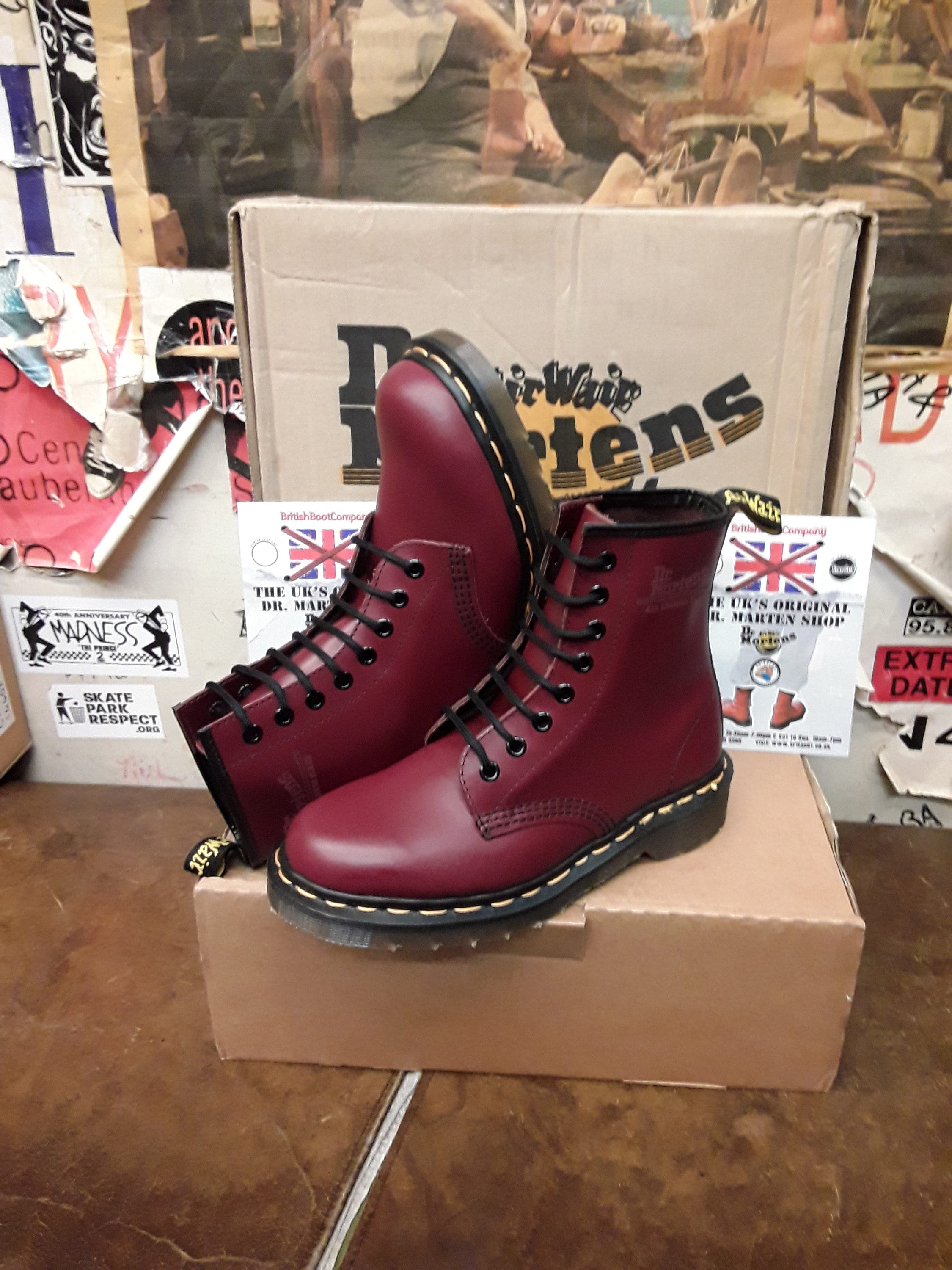 Dr Martens 1460 Made in England Cherry 8 Hole Various Sizes - Etsy