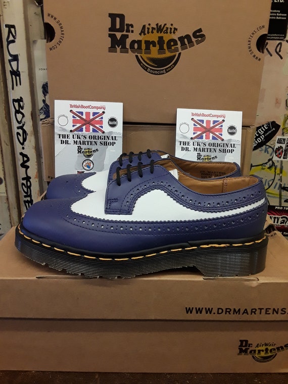 Dr Martens Made in England Blue and White Two Ton… - image 3