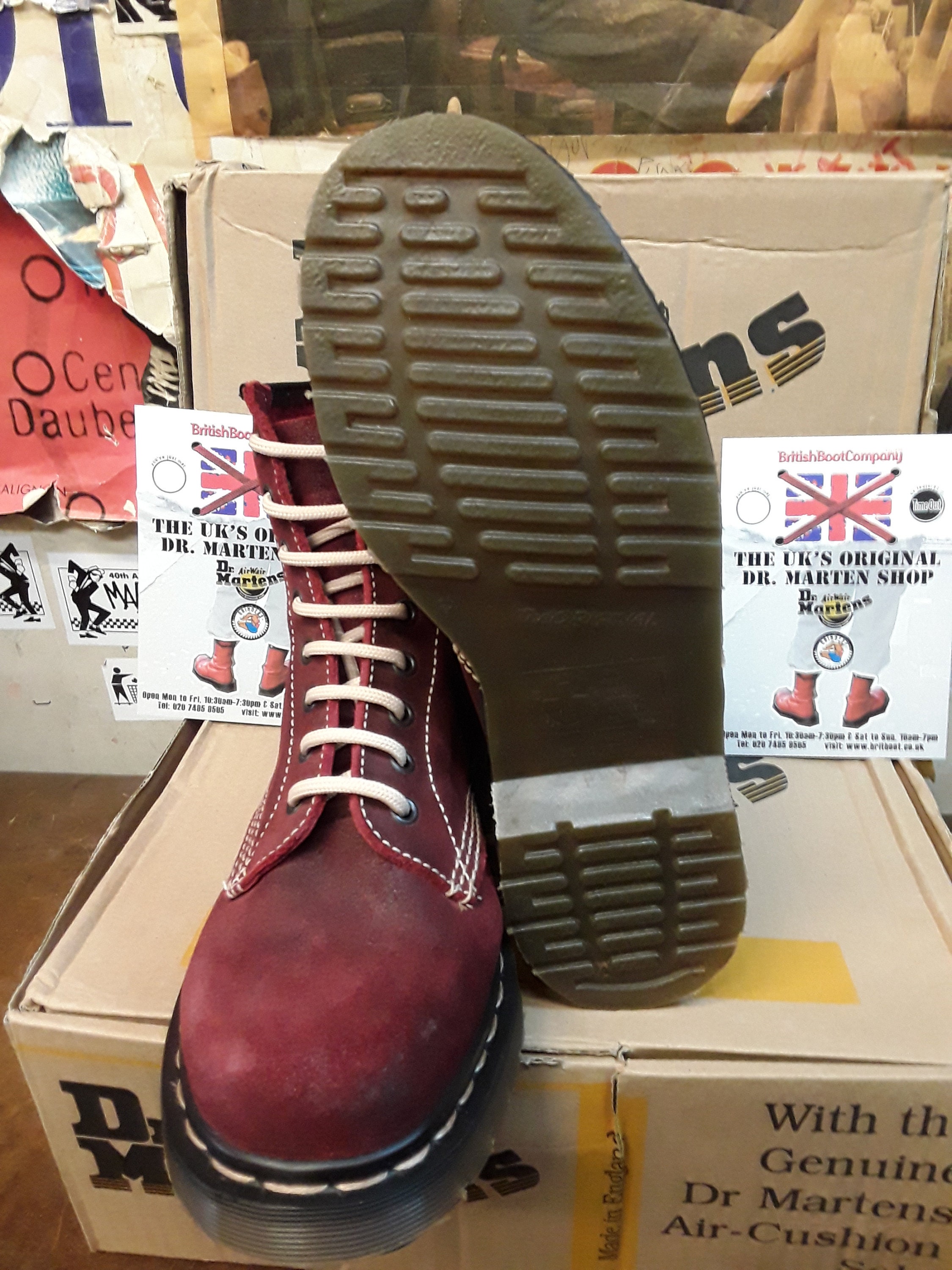 【archive】 Dr.Martens 8hole England製 Dr Martens Aviator Boots, Size UK6.5, Made in England, Red Waxy