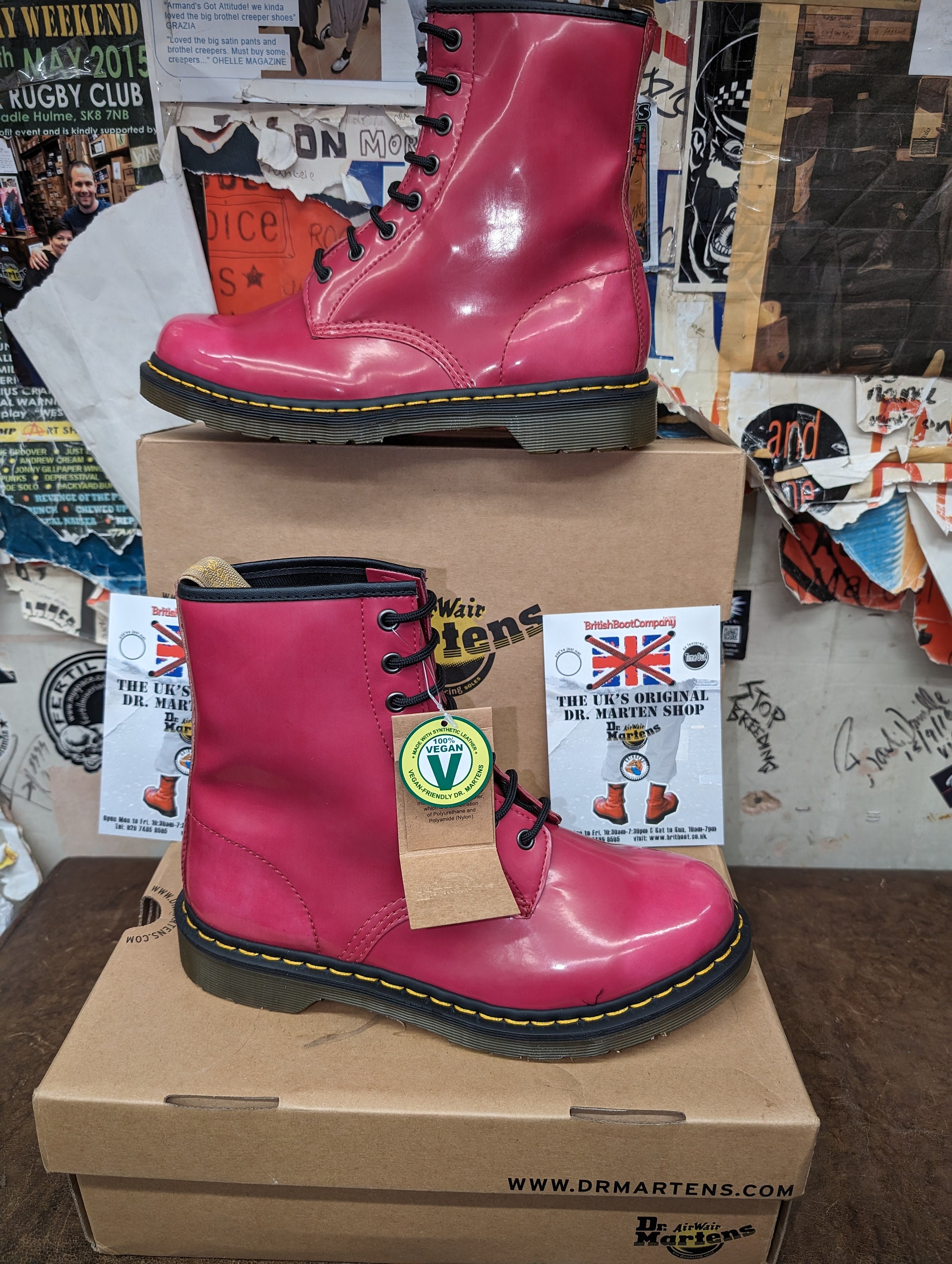 Dr Martens 1460 Pink Vegan 8 Holes Size 3 - Etsy