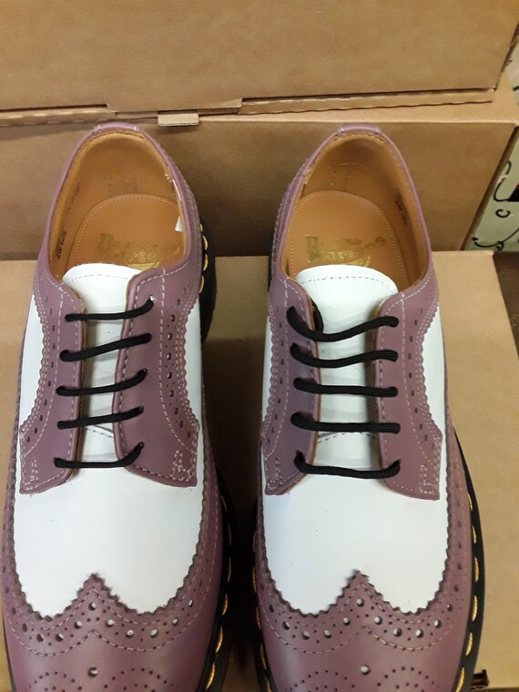 Dr Martens Pink and White Brogue Made in England Size 6 UK 