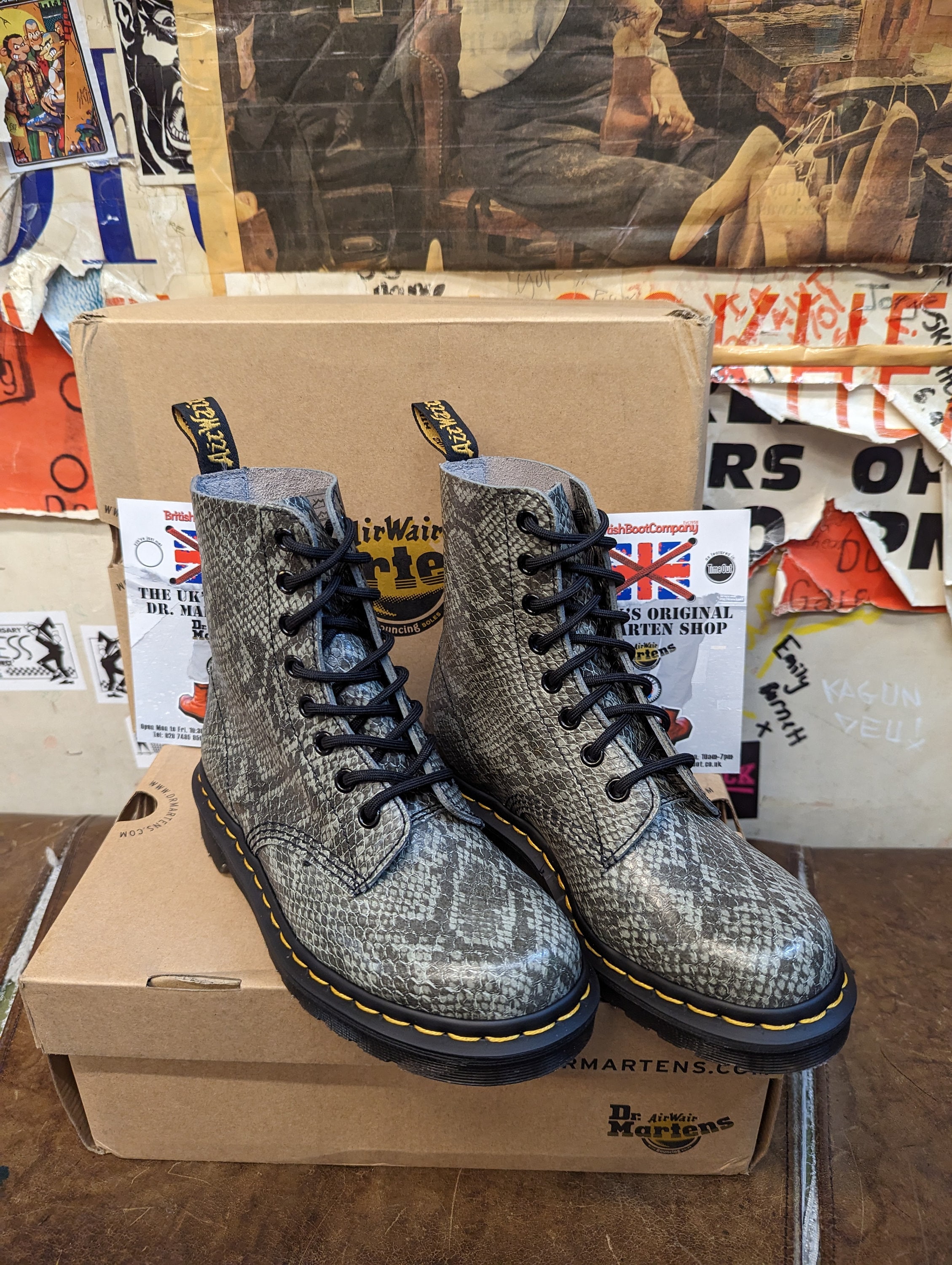 Dr Martens Pascal Grey Viper Size - Etsy