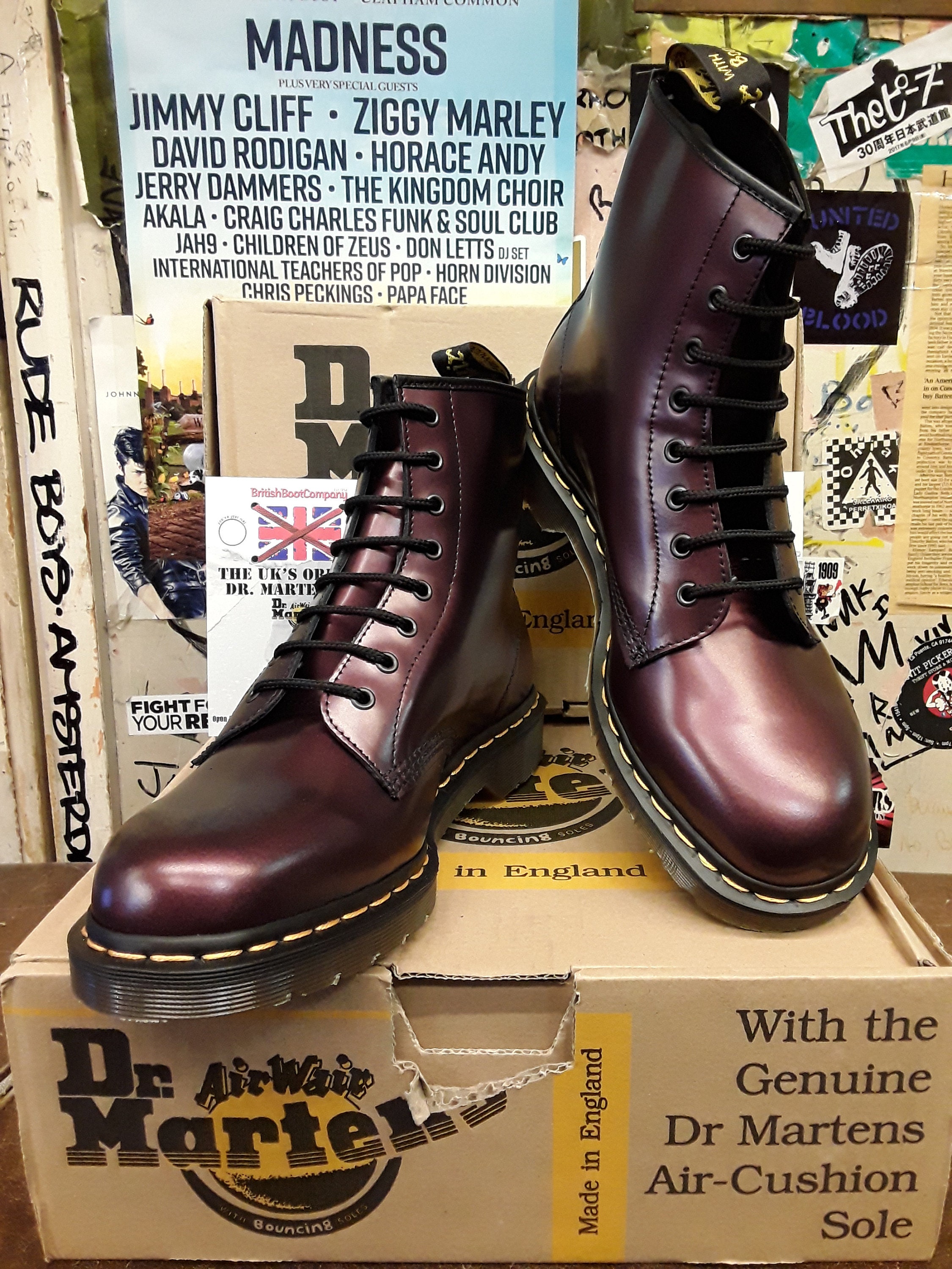 Dr Martens Made in England 1460 Bordo Shimmer Size 11 Etsy Singapore