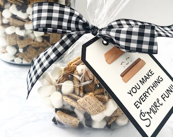 S'mores Favor Tags,INSTANT DOWNLOAD, Printable camping party, S'mores birthday favor tags, s'mores printable