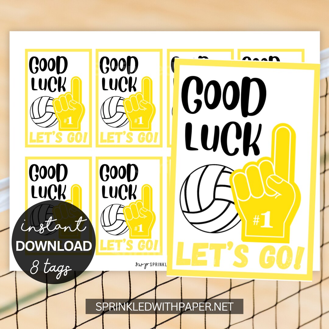 Volleyball Team Good Luck Printable Snack Tags, Volleyball Game Treat