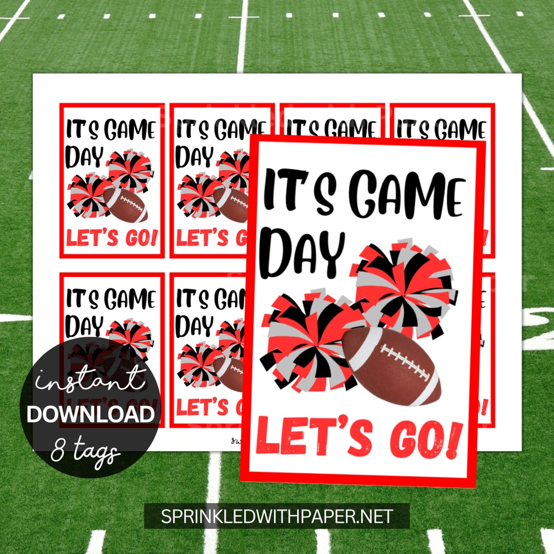 It's Game Day Cheer Printable Tags Cheer Good Luck Tag Etsy