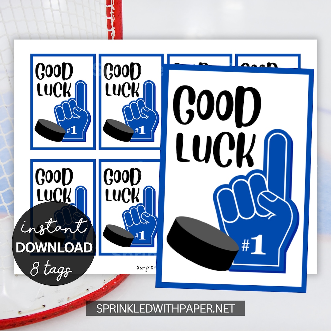 Good Luck Hockey Team Printable Snack Tags, Hockey Game Treat Tags