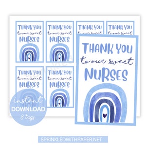 Nurses Appreciation Tags, Labor and Delivery Nurse Thank you Tags, New Baby Gift Tag, NICU Nurse Hospital Gift Tag OBGYN Hospital staff Gift