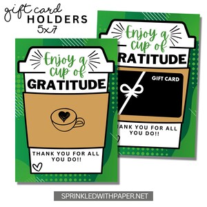 Dankbaarheid Koffie Cadeaukaarthouder, Waarderingstag, medewerker Personeel Medewerker Leraar Waardering Cadeaukaarthouder, Geniet van een kopje dankbaarheid