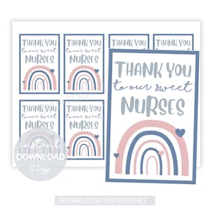 Nurses Appreciation Tags, Labor and Delivery Nurse Thank you Tags, New Baby Gift Tag, NICU Nurse Hospital Gift Tag OBGYN Hospital staff Gift