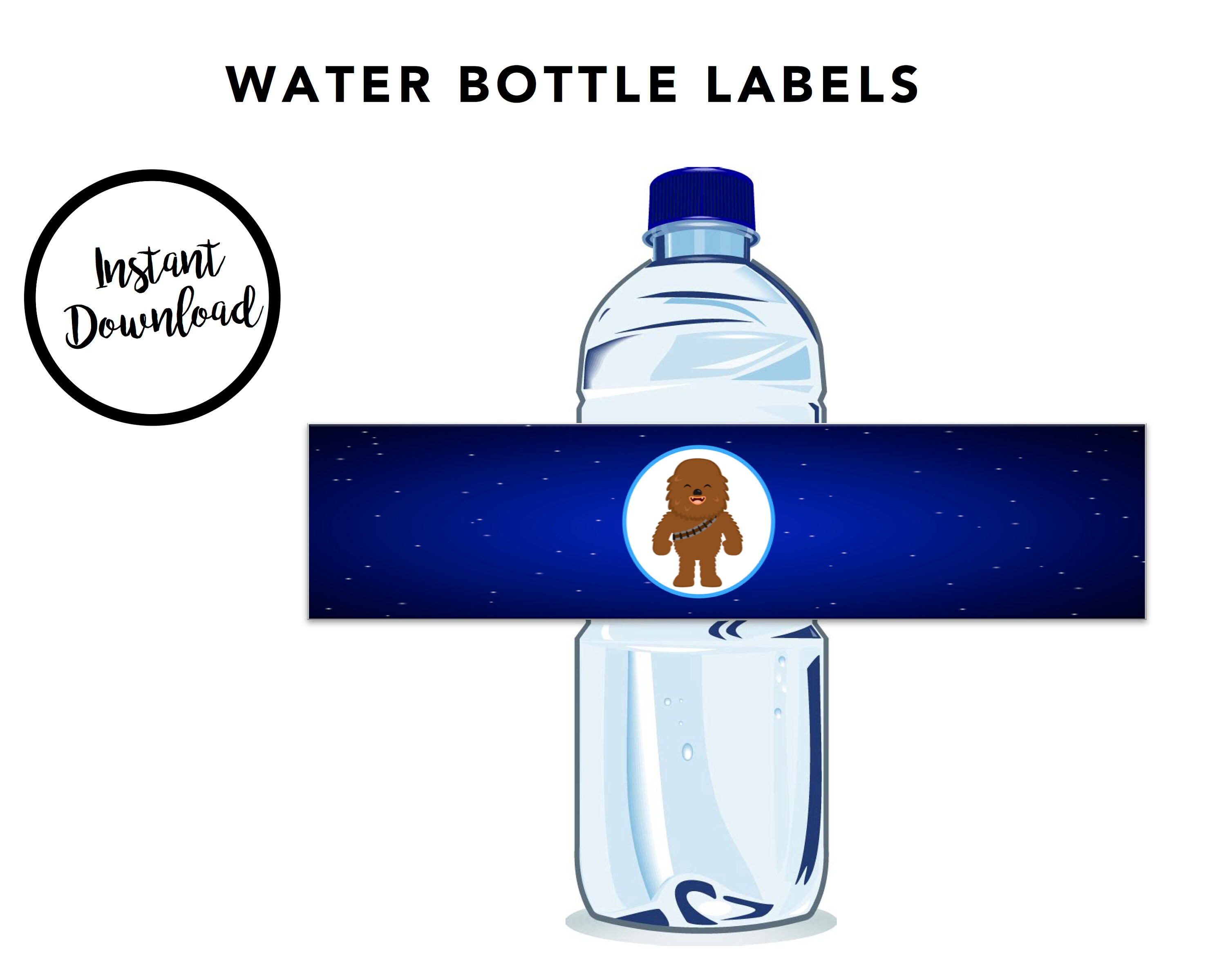 INSTANT Downloadprintable star Wars Water Bottle Labels Etsy