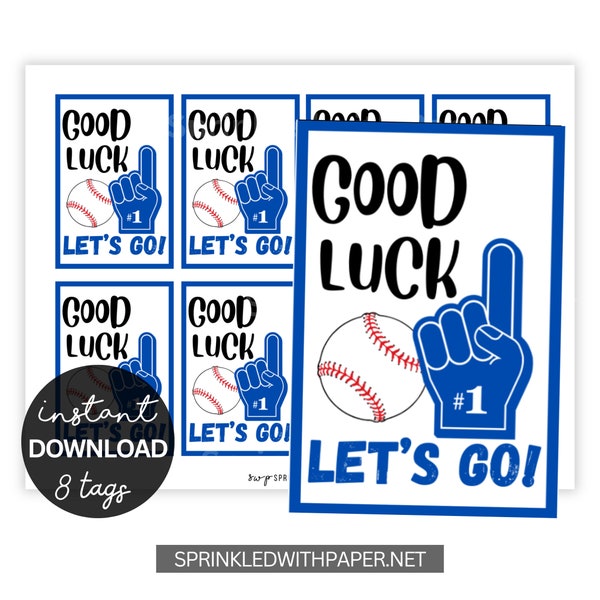 Baseball Team Printable Snack Tags, baseball Game Treat Tag, Game Day, Good Game, #1, foam finger, tournament, Team Sport, Good Luck Lets Go