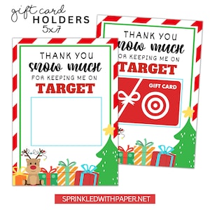 Porta tarjetas de regalo de Target para vacaciones, agradecimiento a los compañeros de trabajo, PTO PTA, regalos navideños para maestros, porta tarjetas de regalo de agradecimiento