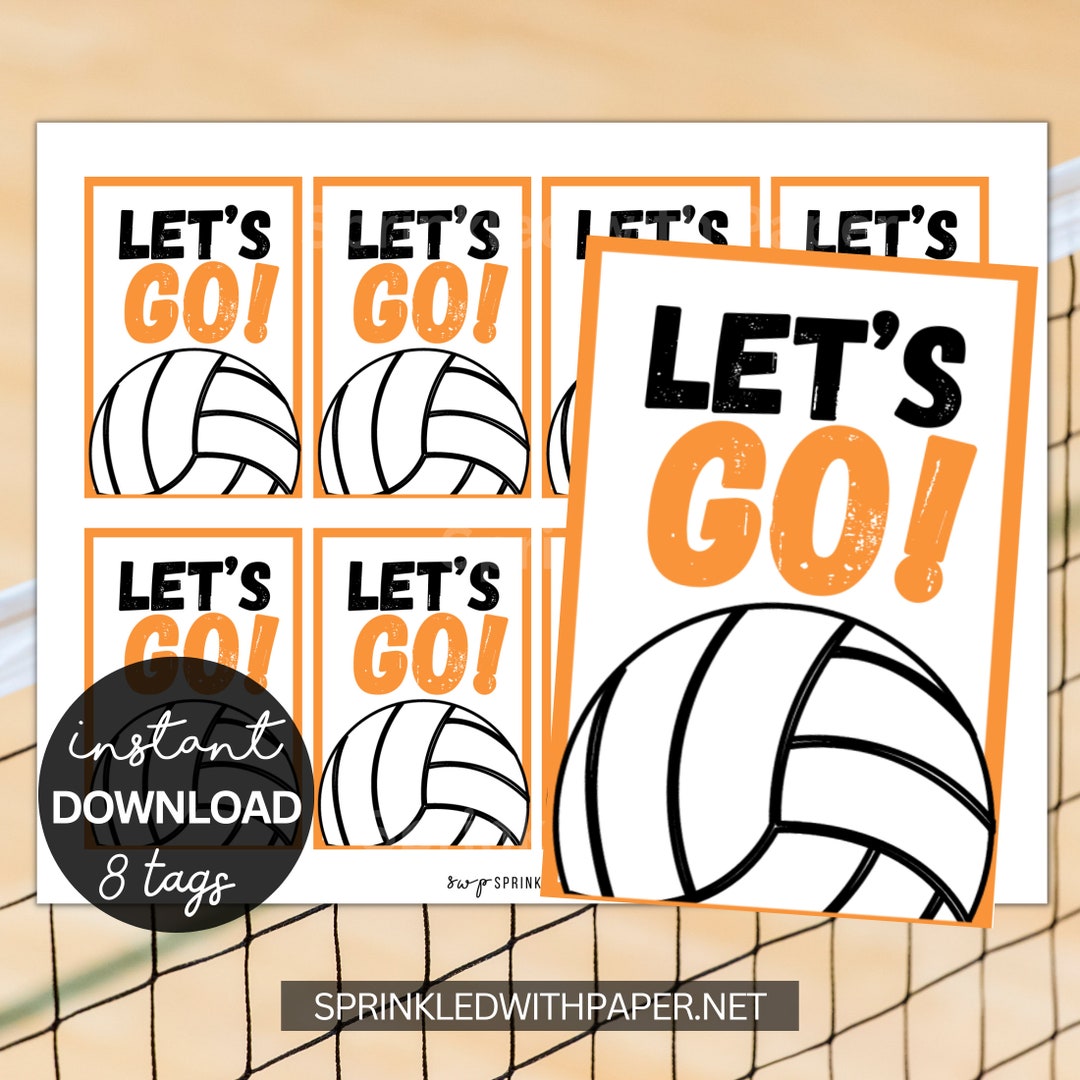 Volleyball Team Printable Snack Tags, Volleyball Game Treat Tags, Game Day, Let's Go, #1 Foam ...