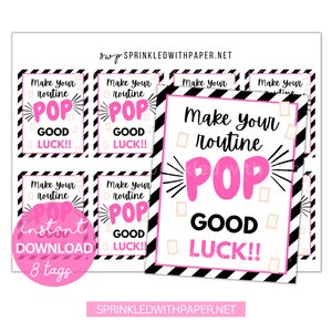 Make your Routine Pop Printable Tag | Cheer Good Luck Tag | Candy Pun Tag | Cheer Dance Routine | Dance Recital tags | Competition favor