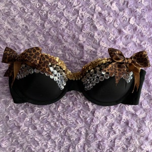 Spike and Rhinestone Studded Festival Bra