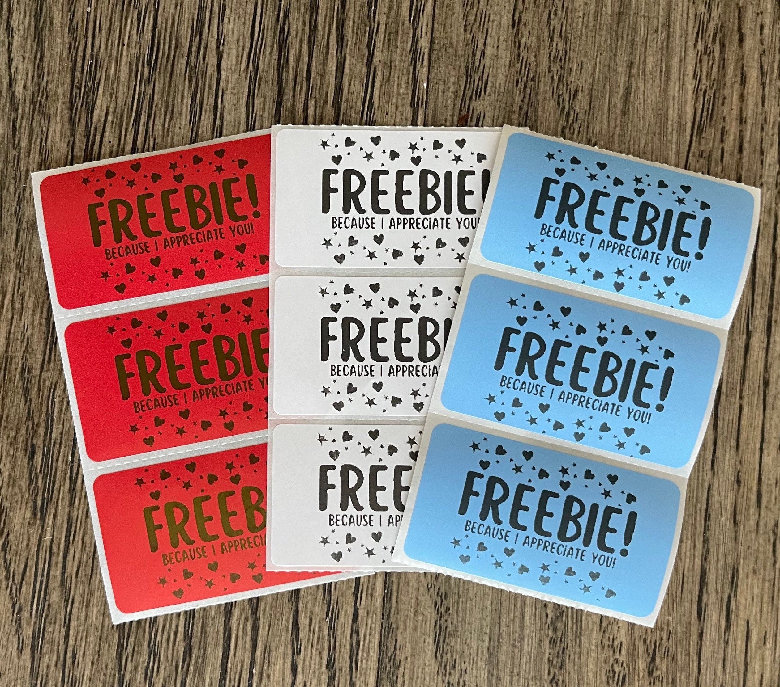 Freebie Stickers, Free Sample Sticker, Small Business Packaging