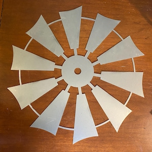 Decorative Raw Steel Windmill Wall Hanging