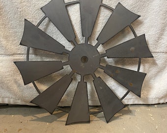 Decorative Raw Steel Windmill Wall Hanging