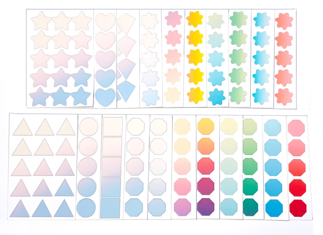 Worksheet Sticker Shape Basic Shapes Sticker Sheet Sets - Etsy