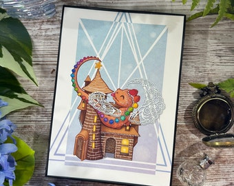 Chibi Gingerbread Dragon Art Print