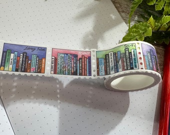 Genre Fiction Bookshelf Stamp Washi Tape