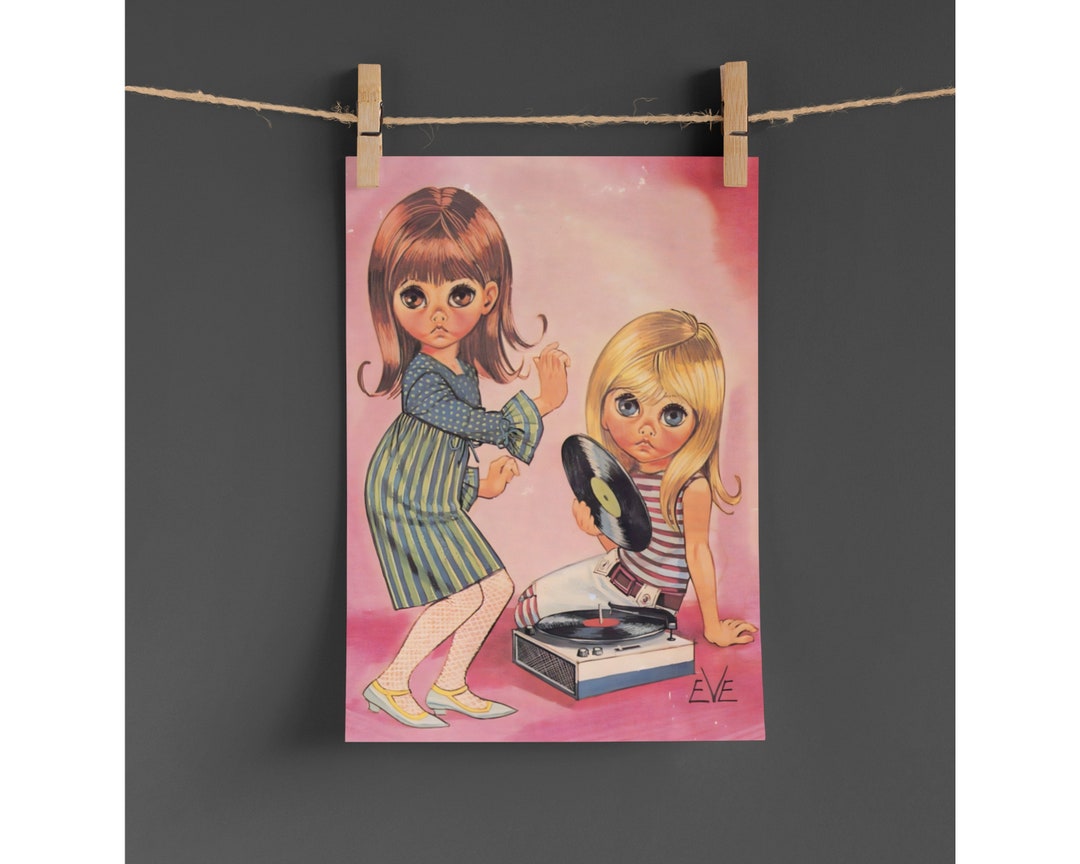 人気ブランドの新作 Vintage Kitsch Art Retro Modern Century Mid Eyes, Big Print, 絵画