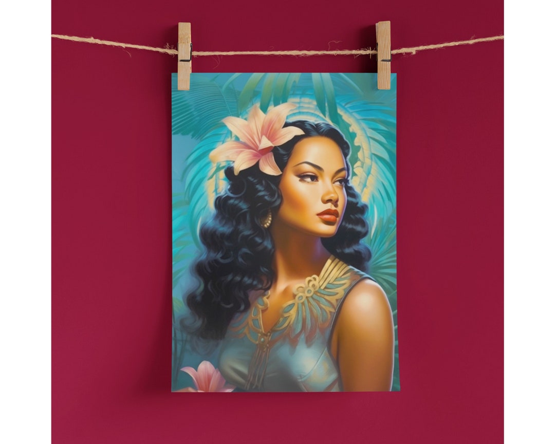 Mid Century Modern Kitsch Print of Lucia - Wall Art, Valdimir