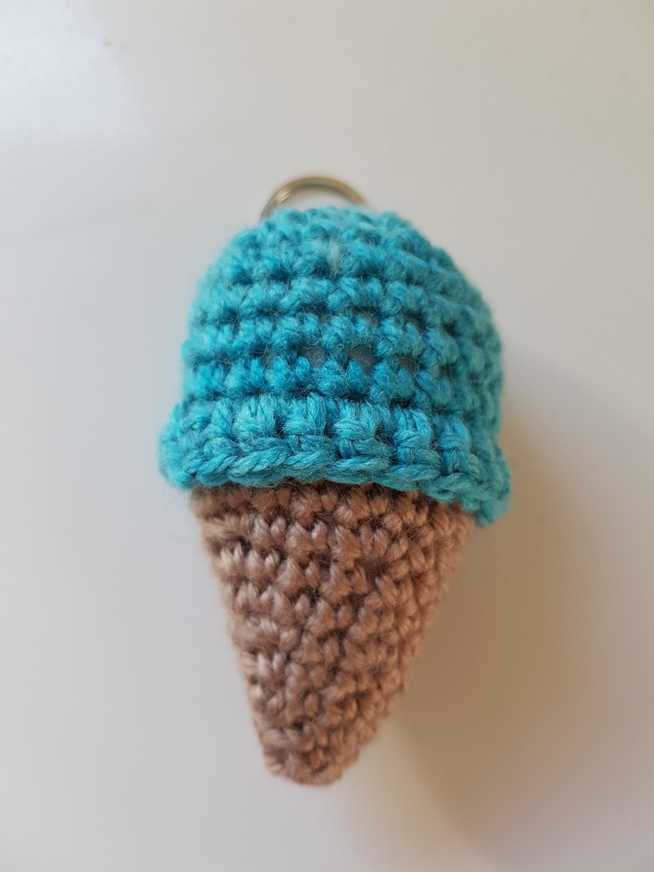 Ice Cream Cone Keychain Crochet Keychain Amigurumi Keychain Etsy