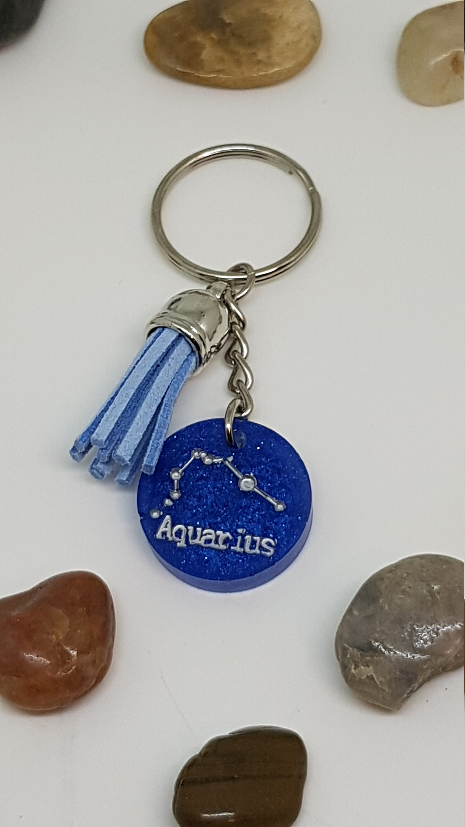 Aquarius Keychain Astrology gift for Aquarius zodiac gift Etsy