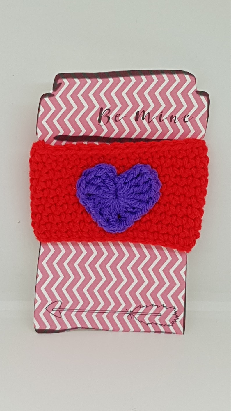 Be Mine Reusable Heart Cup Cozy mug cozy for coffee lover gift for loved one eco friendly gifts for her Valentines Day drink cozy