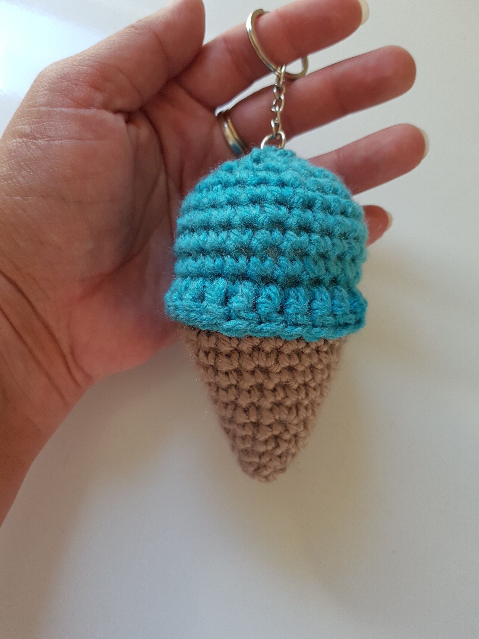 Ice Cream Cone Keychain Crochet Keychain Amigurumi Keychain Etsy