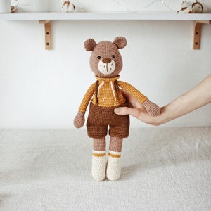 Crochet bear toy, Bear, bear toy, toy bear, stuffed bear, crochet bear, Amigurumi Bear, bear doll, nursery decor, image 1