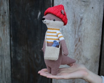 Gehaakte otter, otteramigurumi, knuffeldier, knuffelotter, cadeau natuurliefhebber