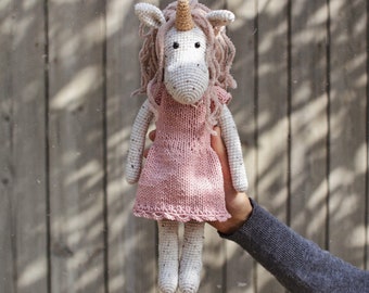 Unicorn toy, Crochet toy, Unicorn doll, amigurumi unicorn, soft toy, soft unicorn, toy for a walk, stuffed toy unicorn, stuffes animal