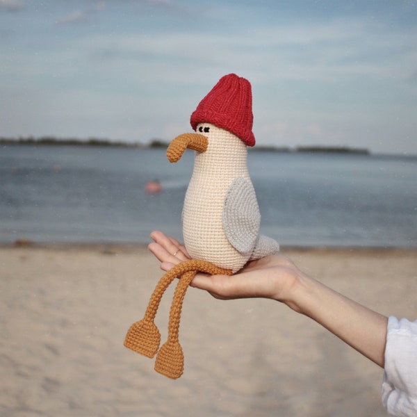 Möwe, gehäkelte Möwe, Amigurumi Möwe, Geburtstagsgeschenk, süße Möwe, Möwe Spielzeug, Vogel, Stofftier, Geschenk für Kind, weiche Möwe, Vogel, Spielzeug Vogel