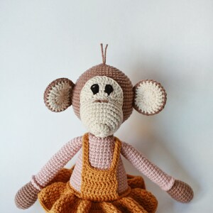 Monkey, Crochet toy monkey, monkey doll, knitting monkey, nursery decor, stuffed animal, amigurumi monkey, baby shower gift, baby doll image 4