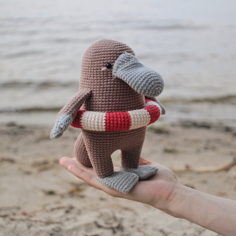 Platypus, crochet Platypus, amigurumi Platypus, toy Platypus, Platypus toy, crochet animal, nursery decor, designer toy, funny toy image 1