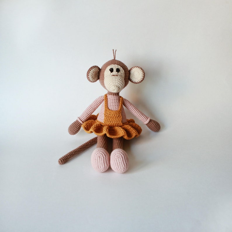 Monkey, Crochet toy monkey, monkey doll, knitting monkey, nursery decor, stuffed animal, amigurumi monkey, baby shower gift, baby doll image 2