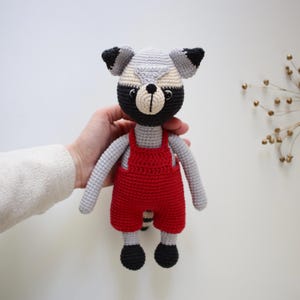 Crochet raccoon, Amigurumi Raccoon, stuffed toy raccoon, stuffed animal toy, soft toy, gift for child, Birthday gift, cute raccoon