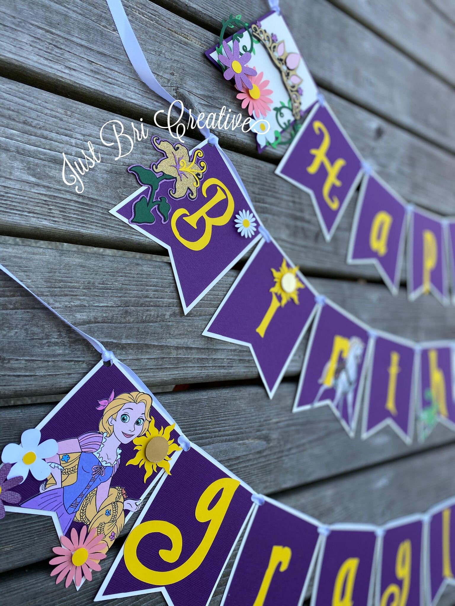 Tangled Birthday Banner Rapunzel Tangled Birthday Decor Etsy