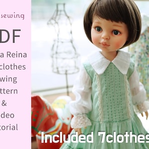 PDF Rosysewing Dolloutfit Class patterns & video tutorial 13&quot; Paola Reina doll