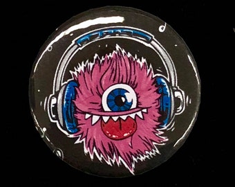 Furry Headphone Monster Pin