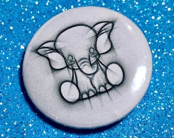 Sketchy Baby Elephant Pin