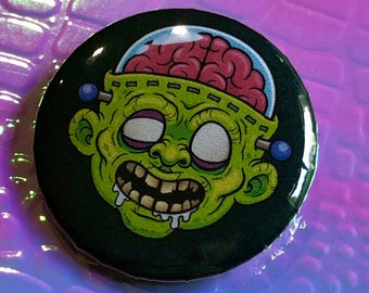 Cartoon Zombie Brains Pin