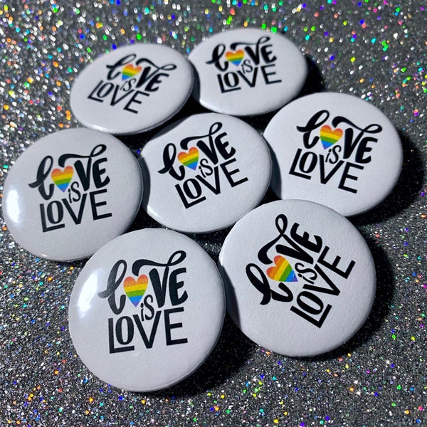 Love is Love Rainbow Heart Pins Bulk Event Bundle