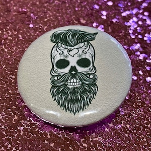 The Bearded Sugar Skull Pin