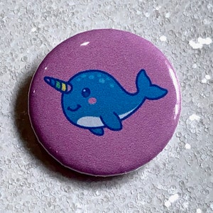 Cute Pink Narwhal Pin