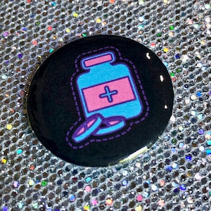 Neon Kawaii Pill Bottle Pin